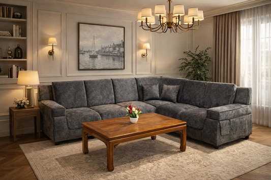 Charcoal Luxe L-Shaped Sectional Sofa