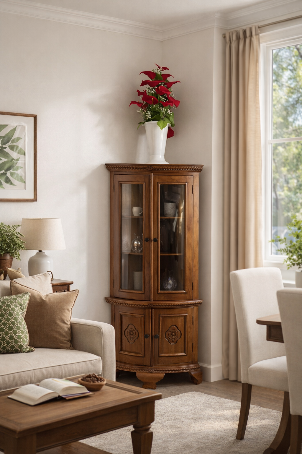 wooden corner cabinet