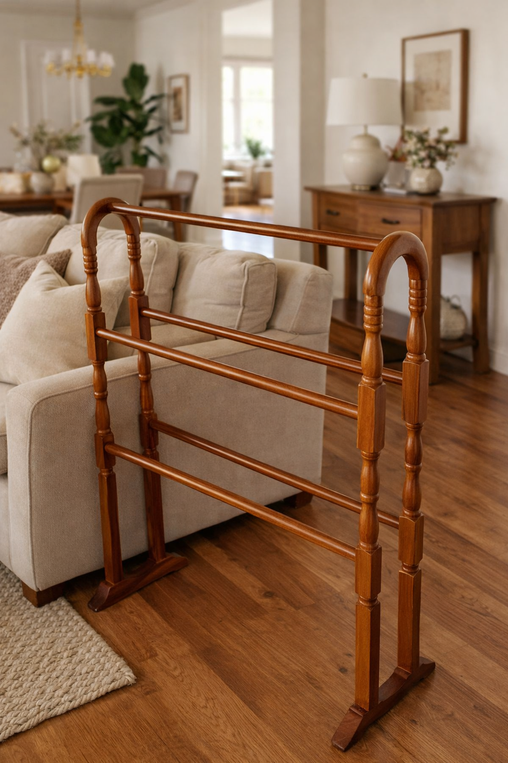 Handcrafted Wooden Towel & Quilt Rack
