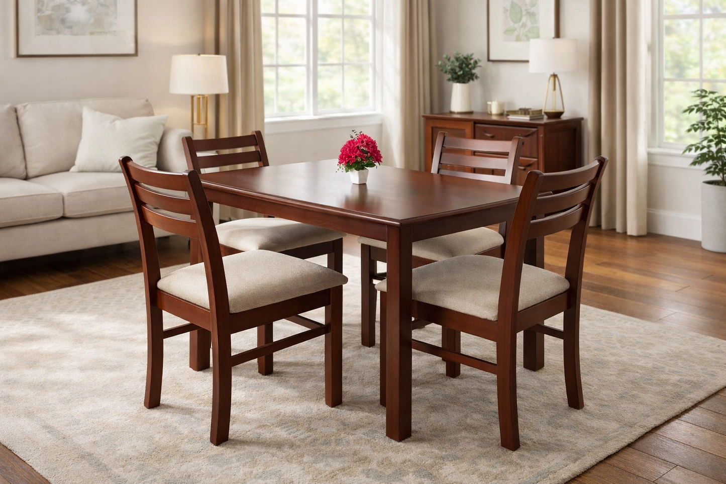 Elegant Wooden Dining Table Set