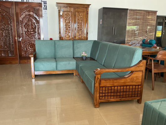 Wooden corner sofa 2+2+1