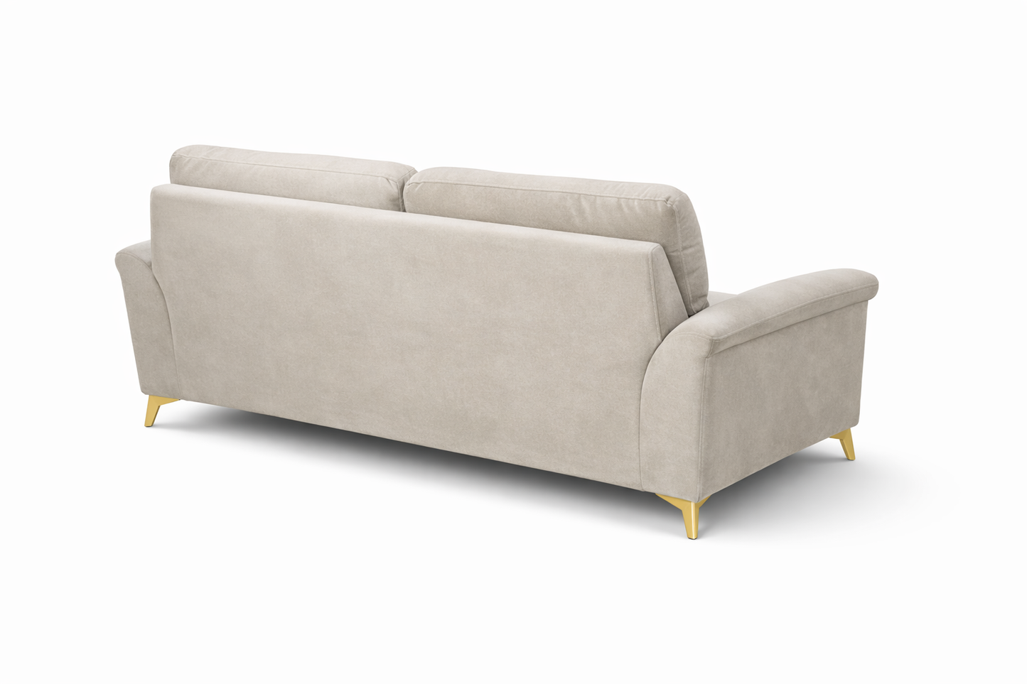 Modern Beige Sofa with Gold Accents