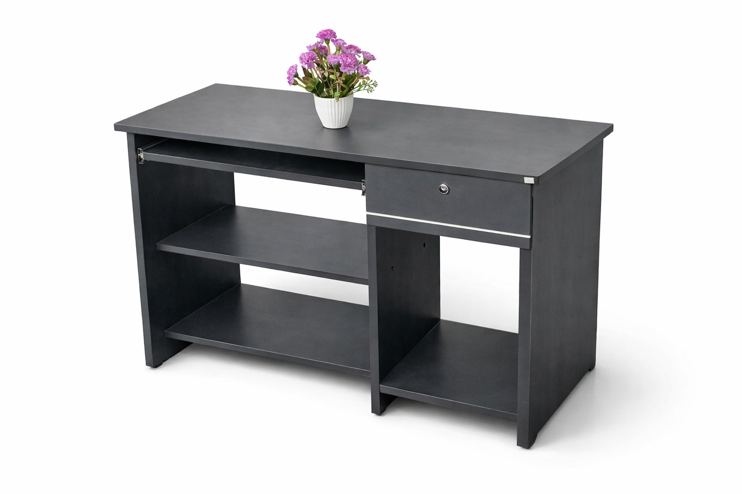 Modern Dark Wood Desk – Sleek Storage Design