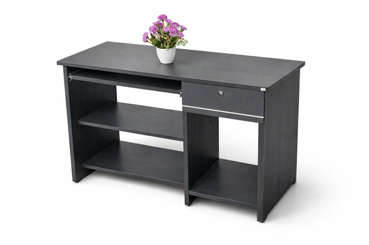 Modern Dark Wood Desk – Sleek Storage Design