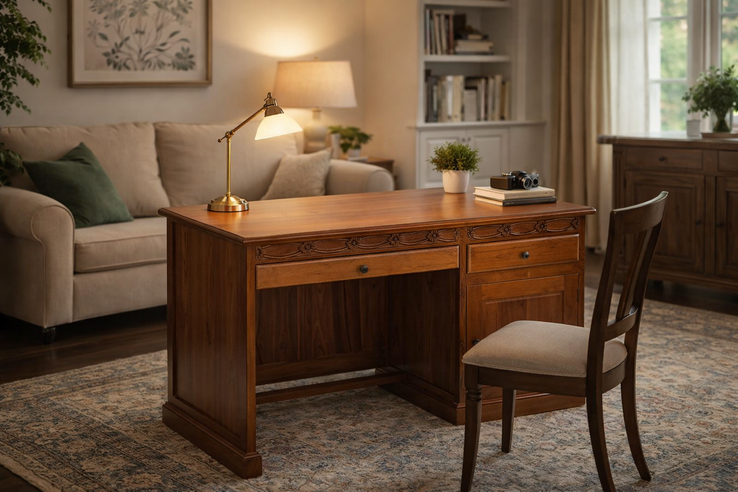 Handcrafted Wooden Office Desk