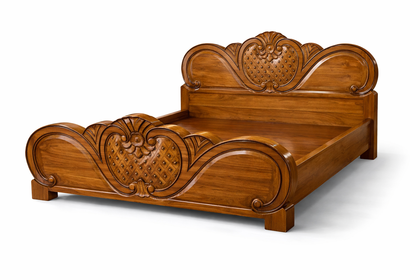 Royal Carved Wooden Bed