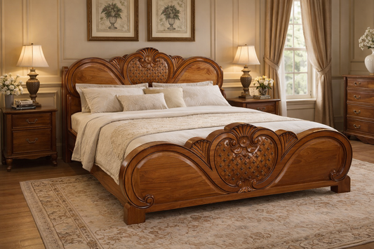 Royal Carved Wooden Bed