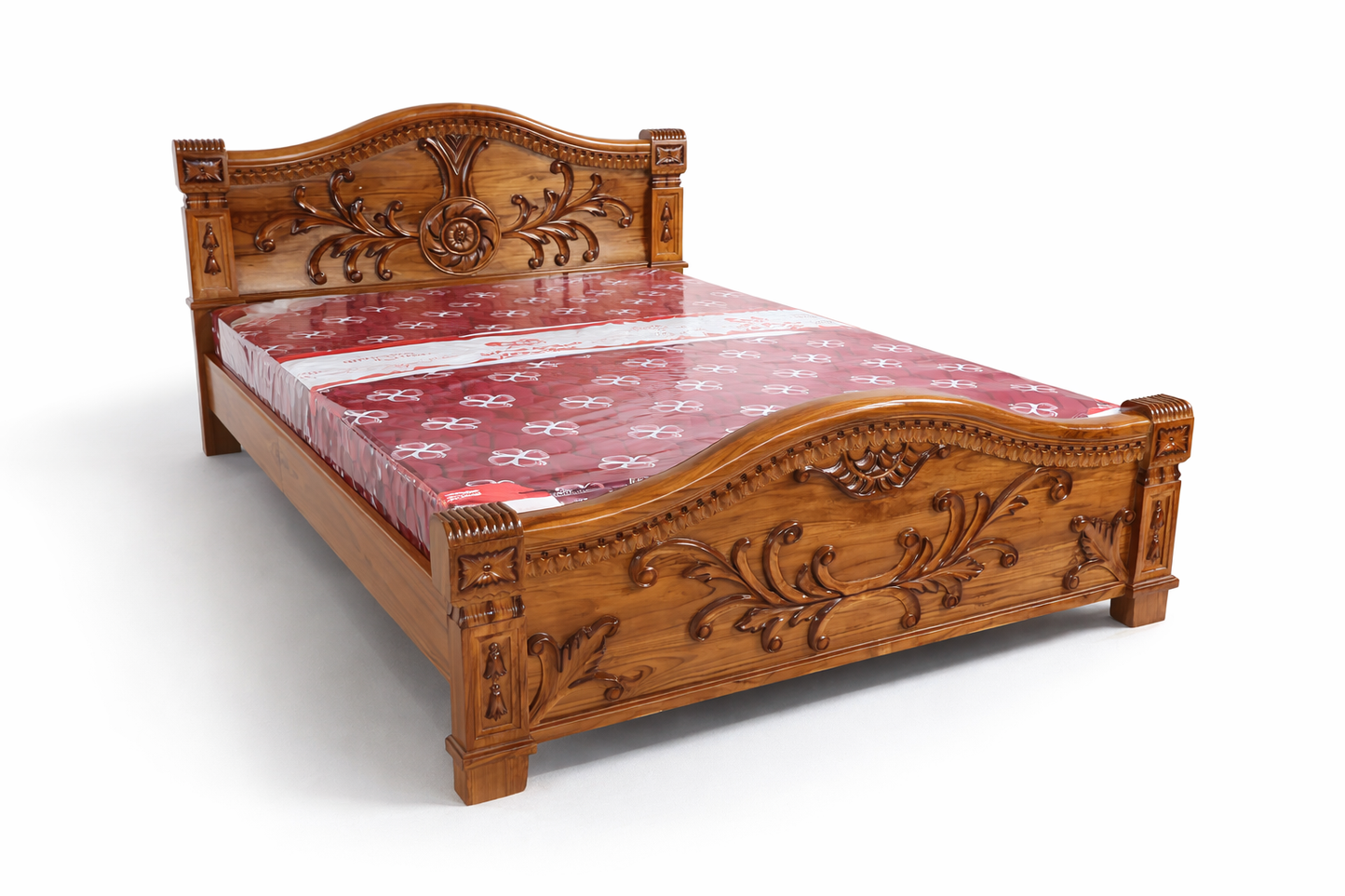 Royal Heritage Carved Wooden Bed