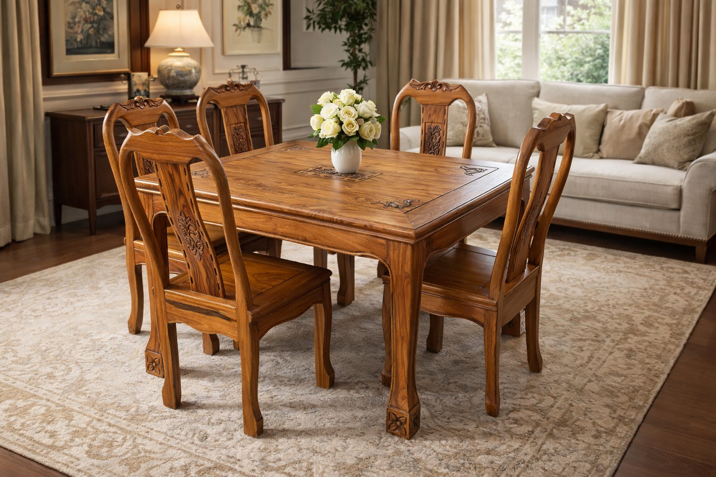 Royal Carved Wooden Dining Set
