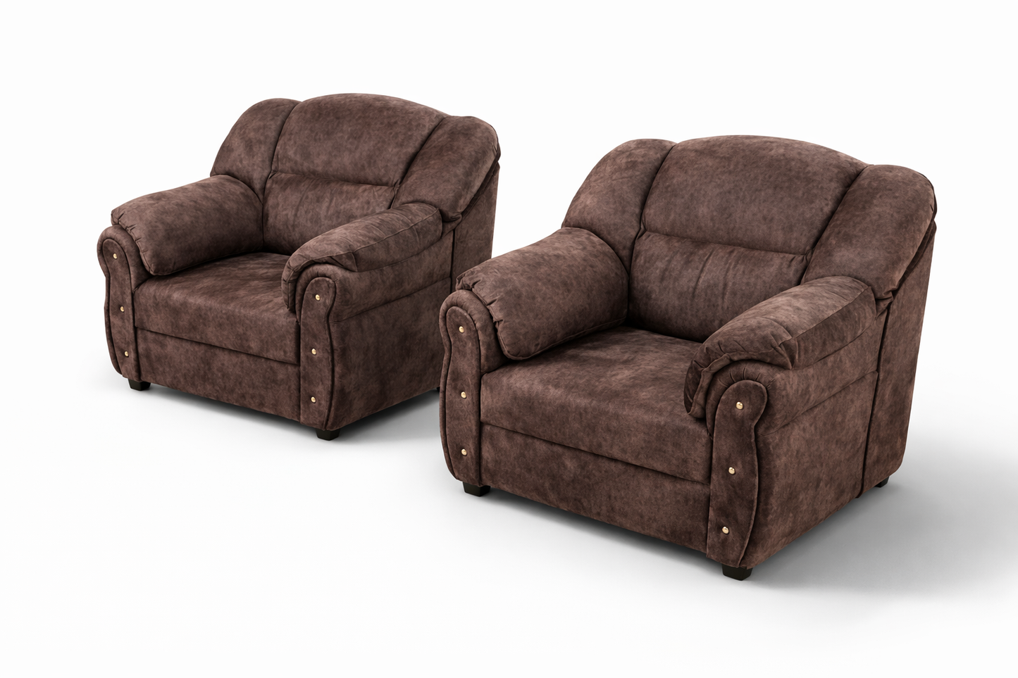 Regal Brown Sofa Set – Plush Comfort & Timeless Design