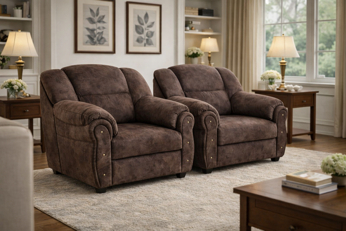 Regal Brown Sofa Set – Plush Comfort & Timeless Design