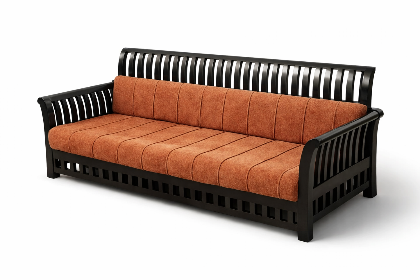 Rust Elegance Wooden Armchair