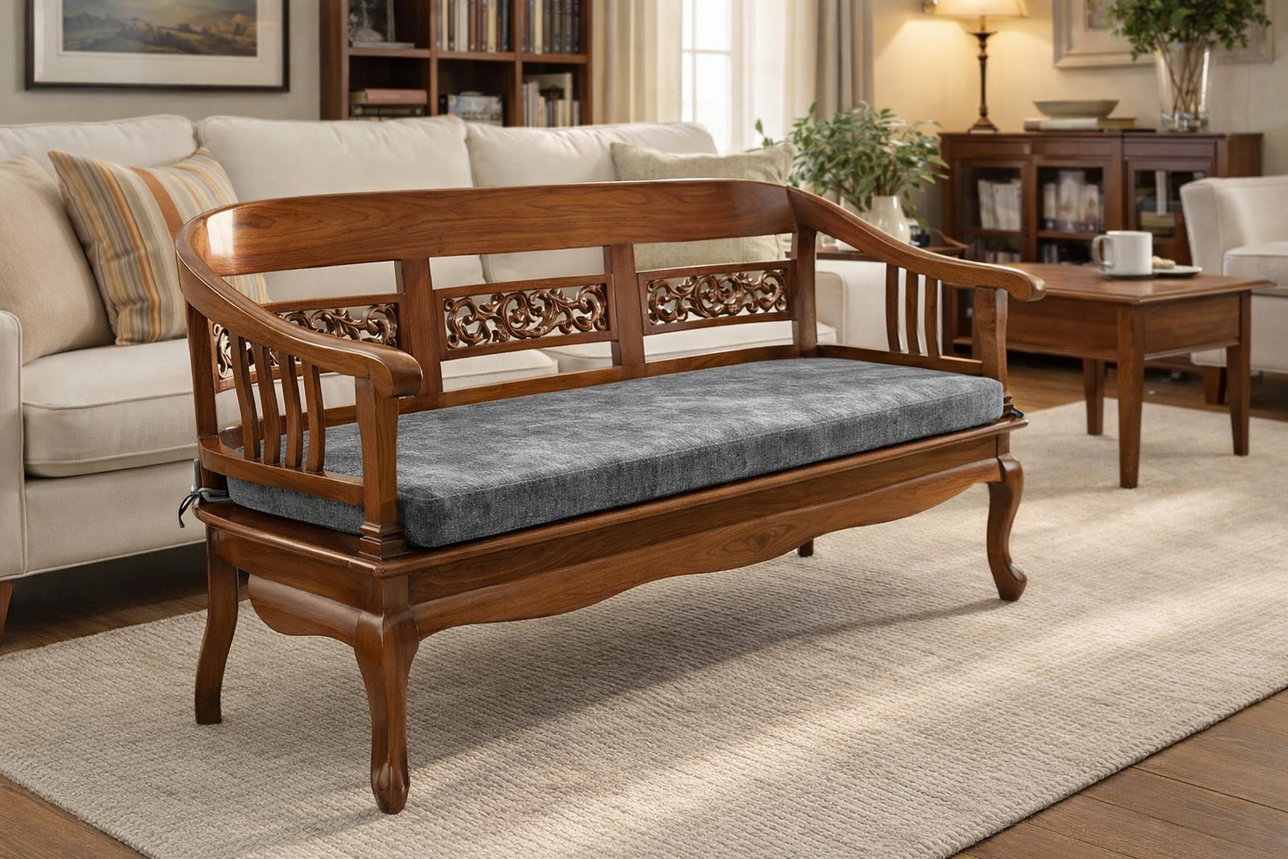 Regal Wooden Sofa Set – Handcrafted Elegance