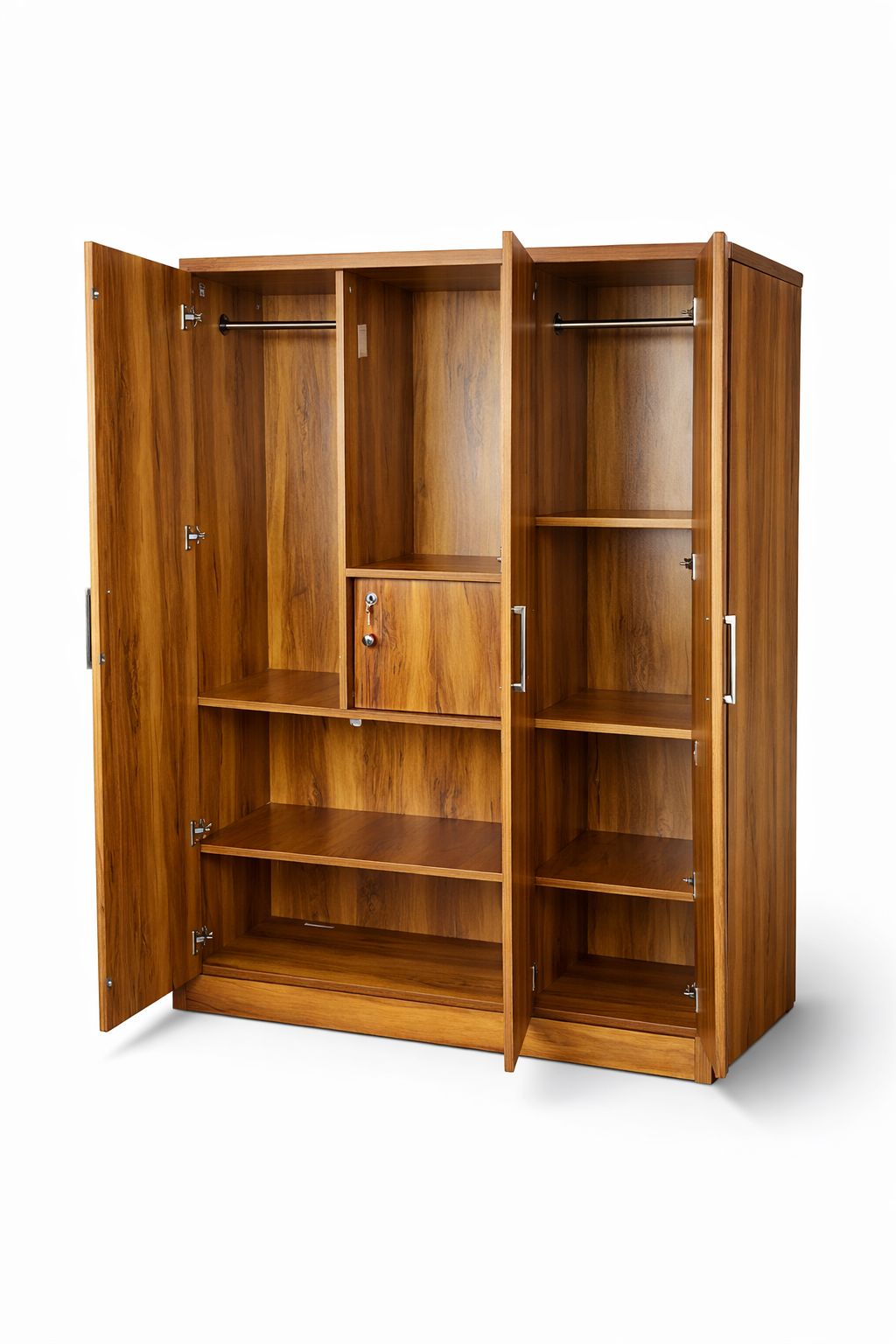 Elegant Three-Door Wooden Wardrobe