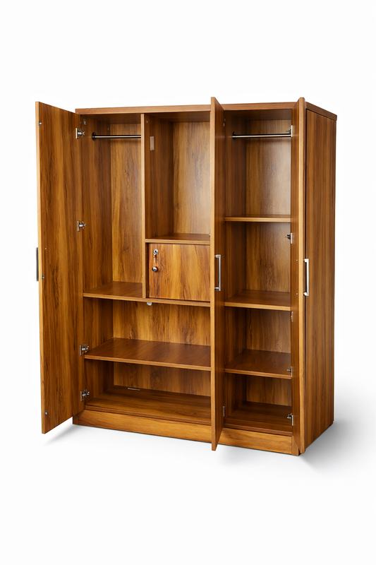 Elegant Three-Door Wooden Wardrobe