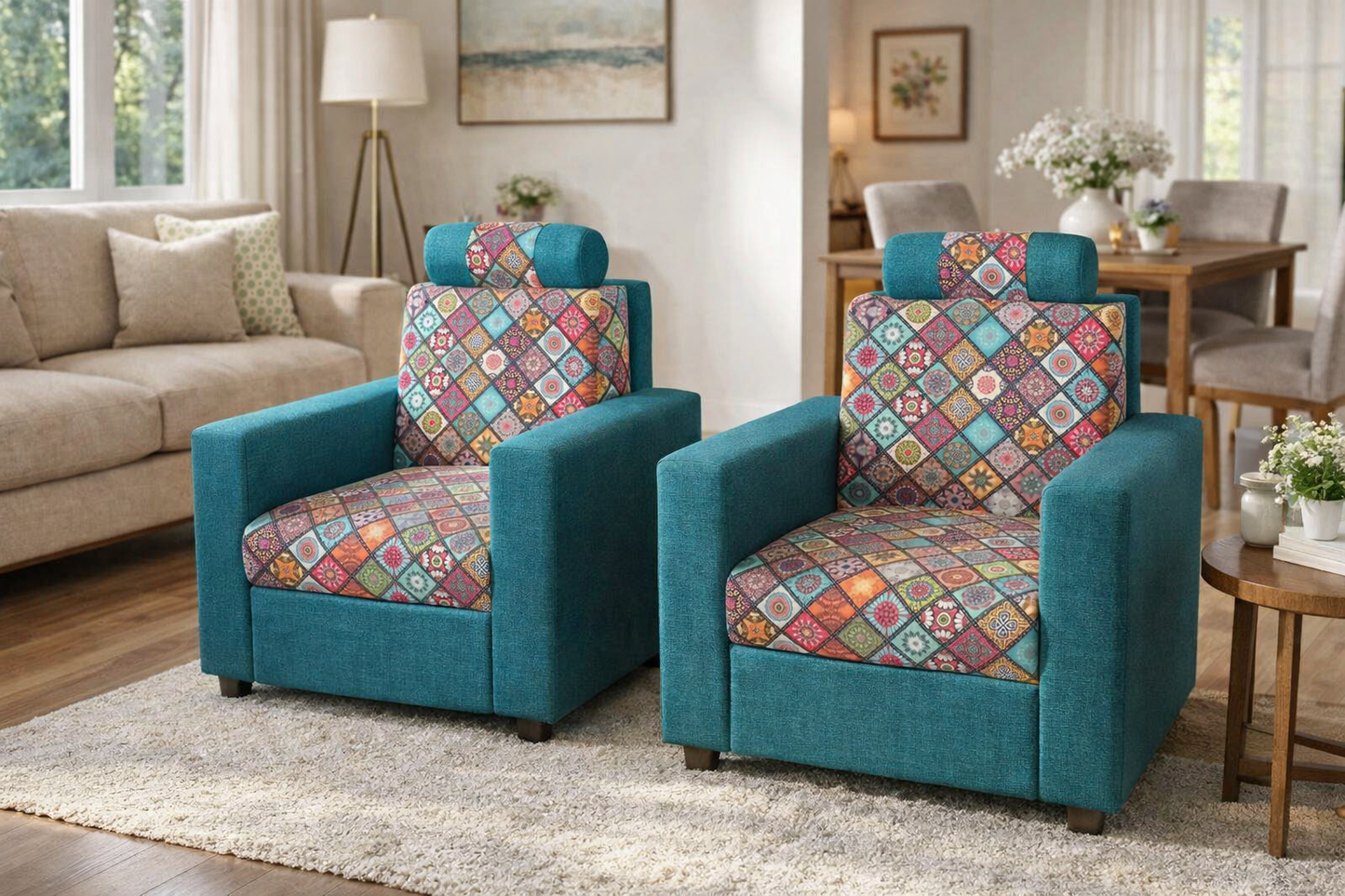 Turquoise Harmony Sofa Set