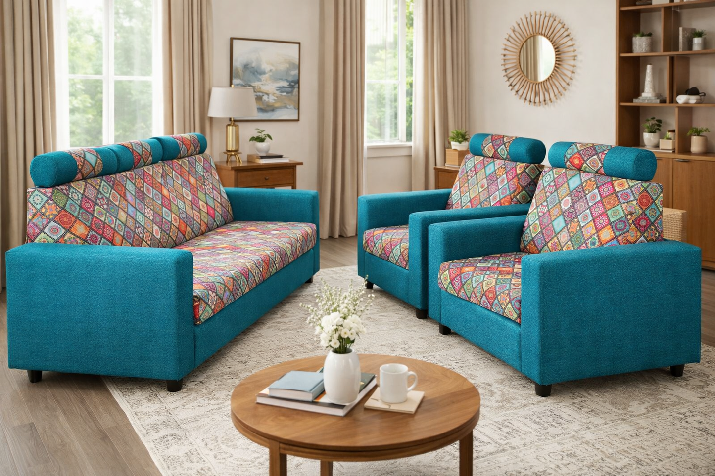 Turquoise Harmony Sofa Set