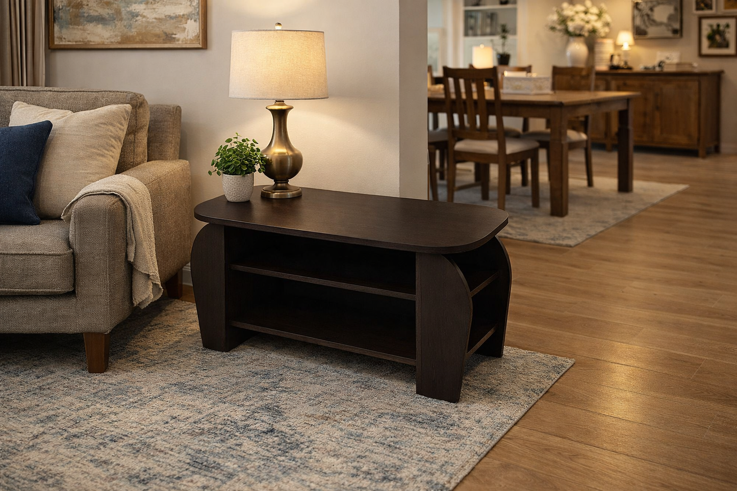 Elegant Curved Wooden Table