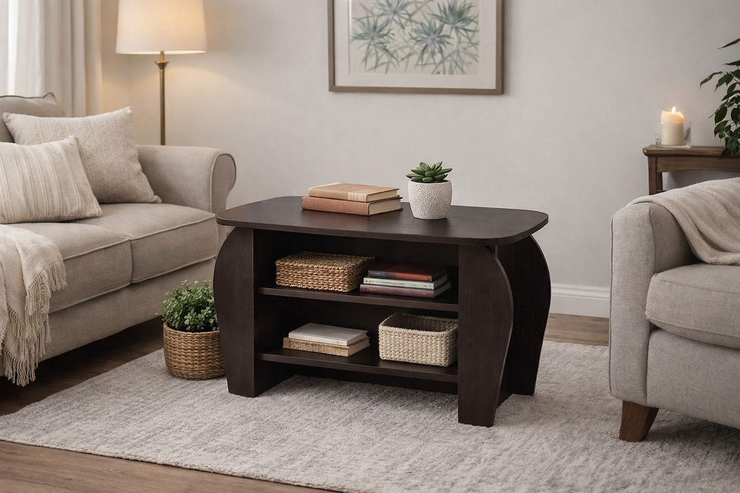 Elegant Curved Wooden Table
