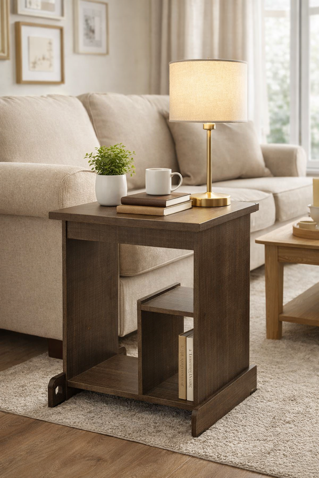 Modern Walnut Side Table